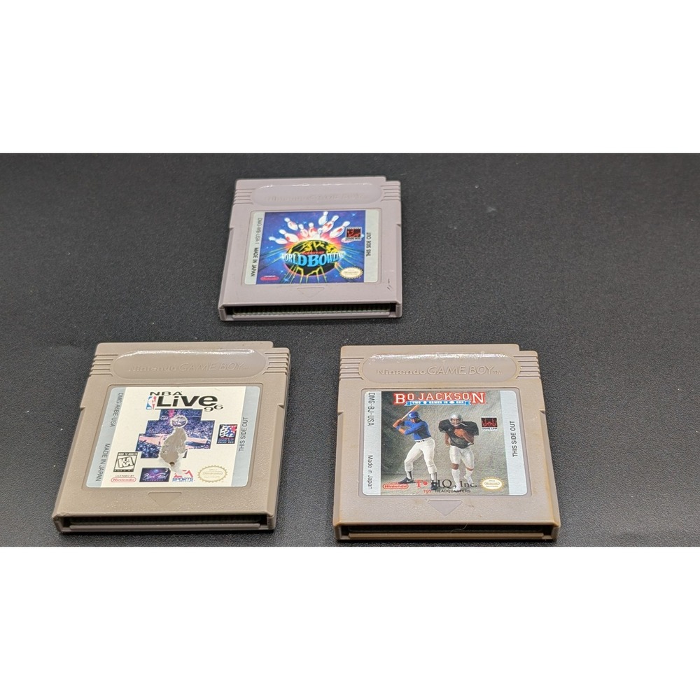 Nintendo GameBoy Lot Of 3 (World Bowling, Bo Jackson Baseball, NBA Live 96)